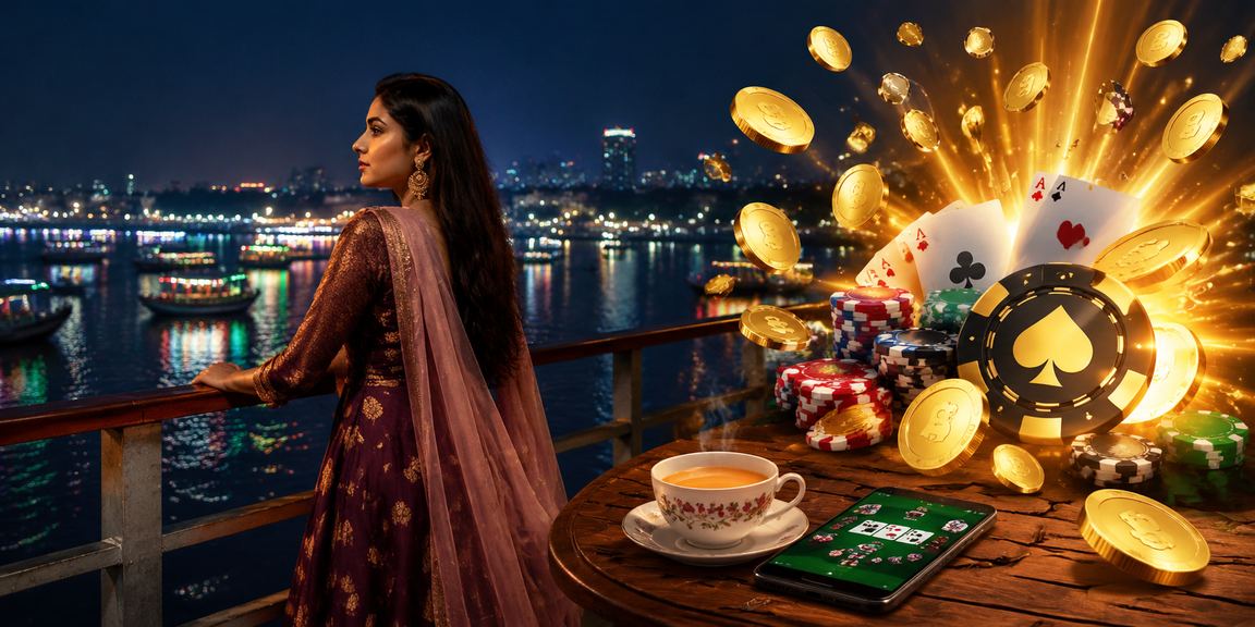 বরিশালের একজন খেলোয়াড় পোকার গেমে মনোযোগ দিচ্ছেন